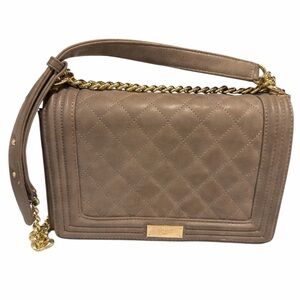 BCBG Quilted Taupe/Tan Shoulder Bag